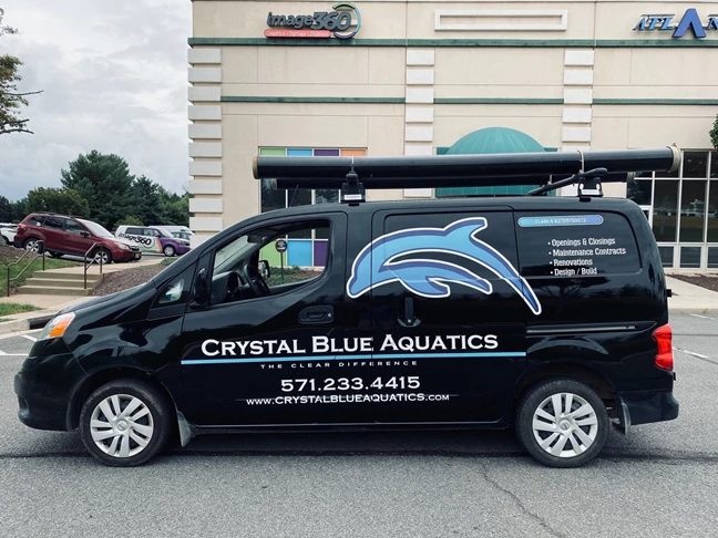 Our friends at Crystal Blue Aquatics added a new vehicle to their fleet. We helped get their branding and information on it!