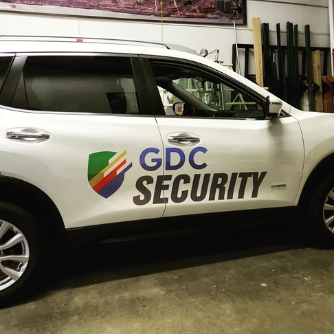 Google needed some branding for their security vehicles. Some vinyl decals and lettering with their logo.