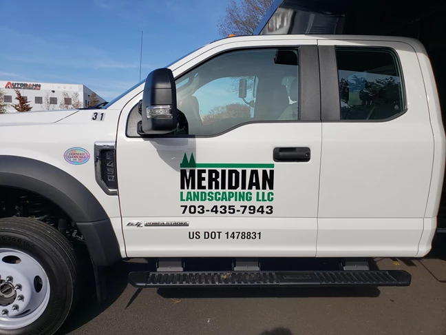 Another truck for Meridian Landscapings fleet needed some logo installation. 