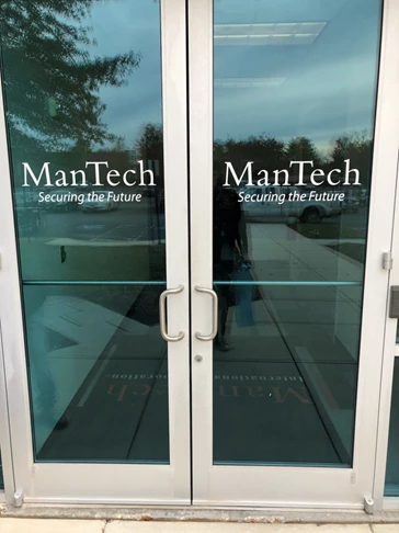 Our friends at ManTech needed their logo on some doors. Very clean and simple.