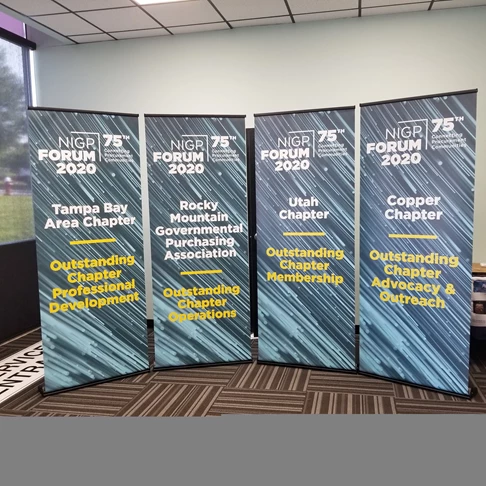 Retractable banner stands printed for our client at NIGP. Great for events/conventions!